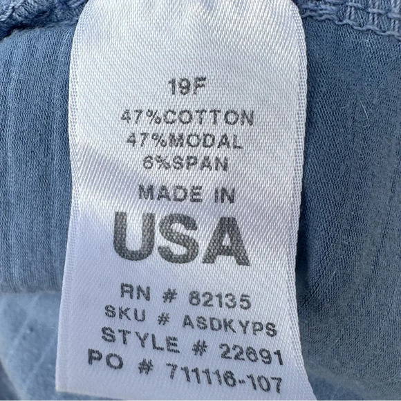 Fresh Produce Shirt Dress Blue White Stripes Medium Round Split Hem Style 22691 - Picture 6 of 7